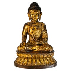 Huge Gilt Bronze Buddha Statue, Young Shakyamuni, 31-lb Ming Style