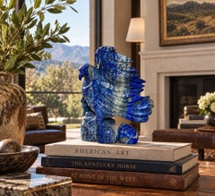 Lapis Lazuli Eagle Sculpture Large Statue 8.25" Blue Gemstone