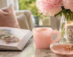 Rose Quartz Cup Hand Crafted Natural Gemstone Mug