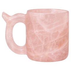 Tazza in quarzo rosa - Tazza artigianale in pietra preziosa naturale