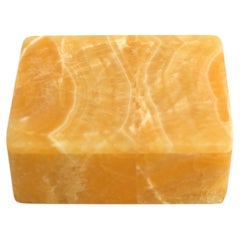 Handcrafted Honey Onyx Box by Italian Artisan 4"