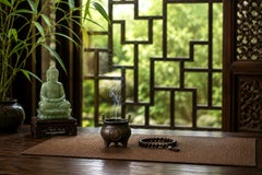 Four Solid Bronze Antique Chinese Mini Censer Incense Burners Heavy