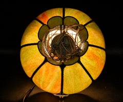 Abat-jour de lampe de plafond ancien « Avocado », en verre, superbe modèle victorien « Tulipe » vert