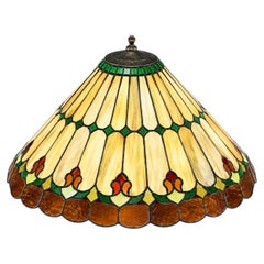 Massive Antique Tiffany Style Light Lamp Shade Glass 21"