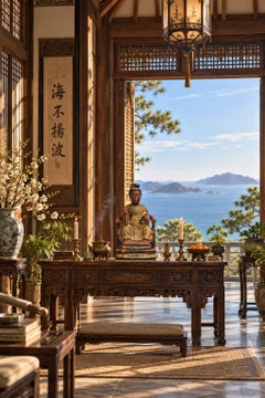 Antike asiatische Holzstatue der chinesischen Mazu, Göttin des Meeres und der Lehrerinnen