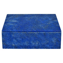 Natural Lapis Lazuli Box w Single Panel Top and 2 Sides Italy No Dyes or Fillers