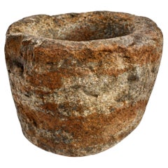 18th Century Granite Stone Bowl Mortar Planter 5 lb