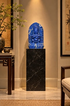 Finest Lapis Lazuli Makahala Statue Tibetan Protector Sculpture 9.5" Natural