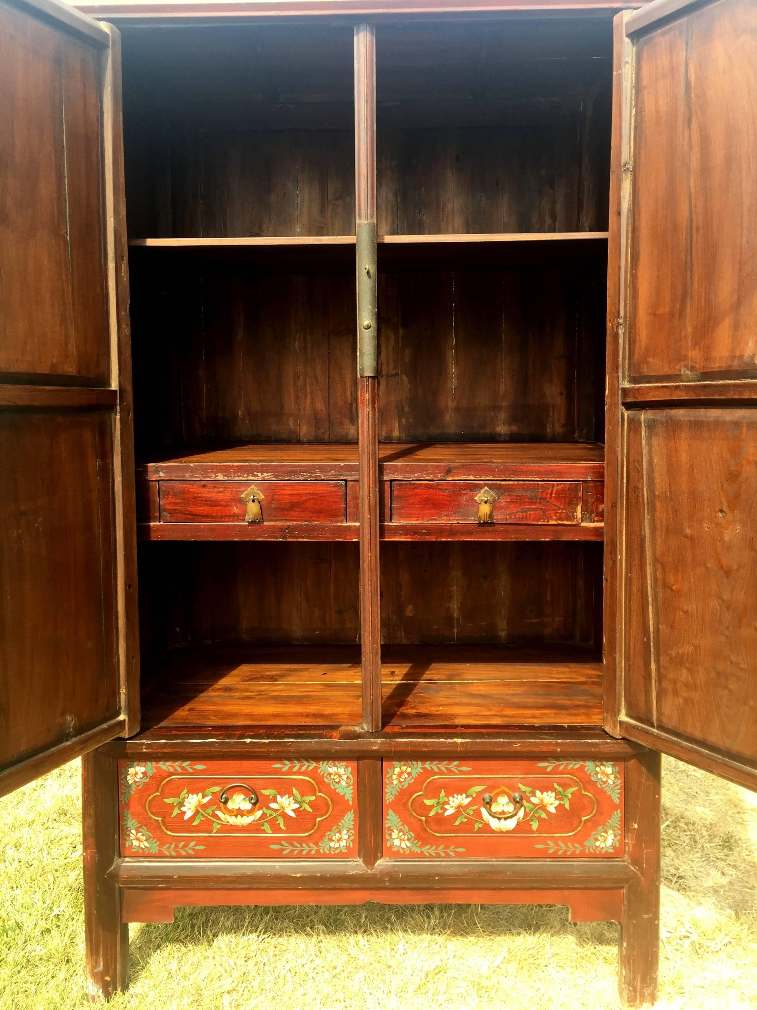 Large Antique Tibetan Cabinet In Good Condition In Somis, CA