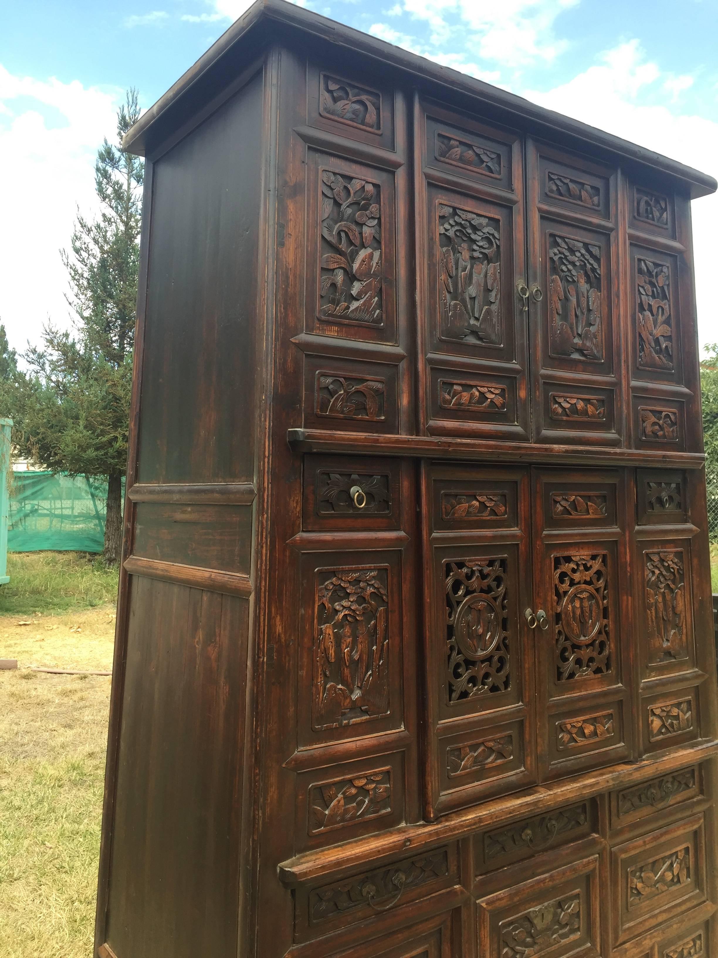 tall antique cabinet