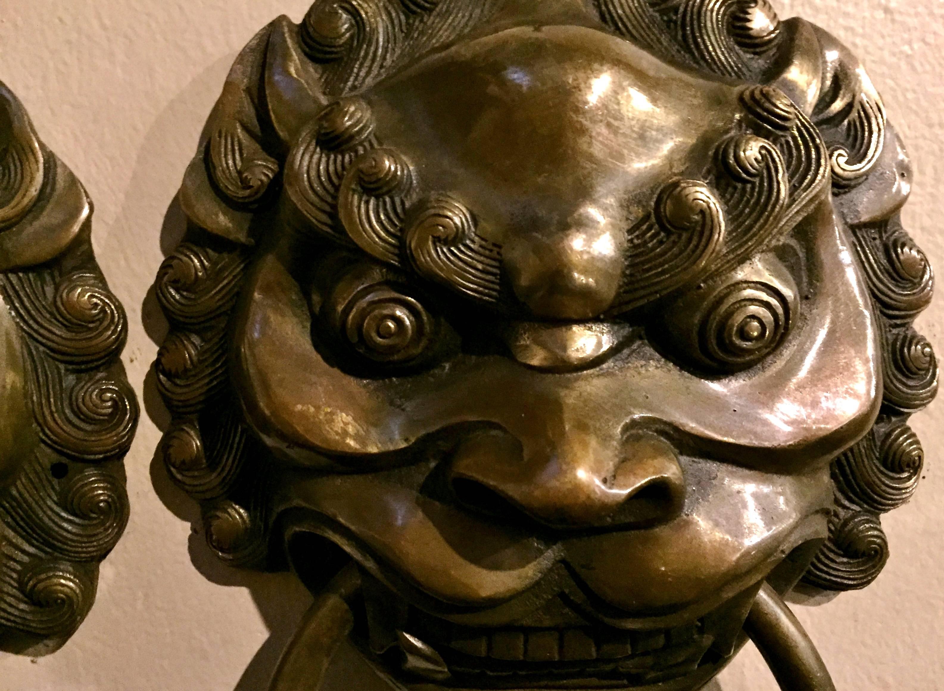 Bronze Door Knockers Lion Motif 9