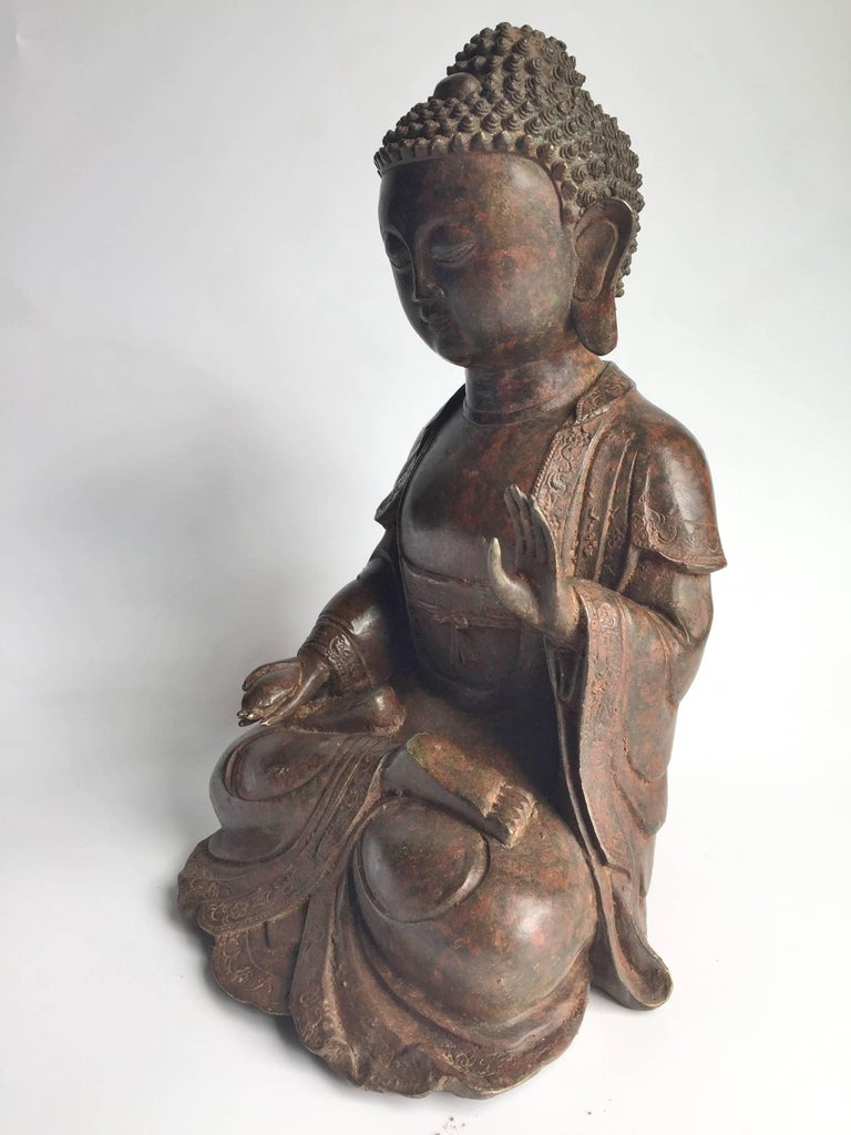 Bronze Buddha Statue, Young Buddha, No Fear Buddha at 1stdibs