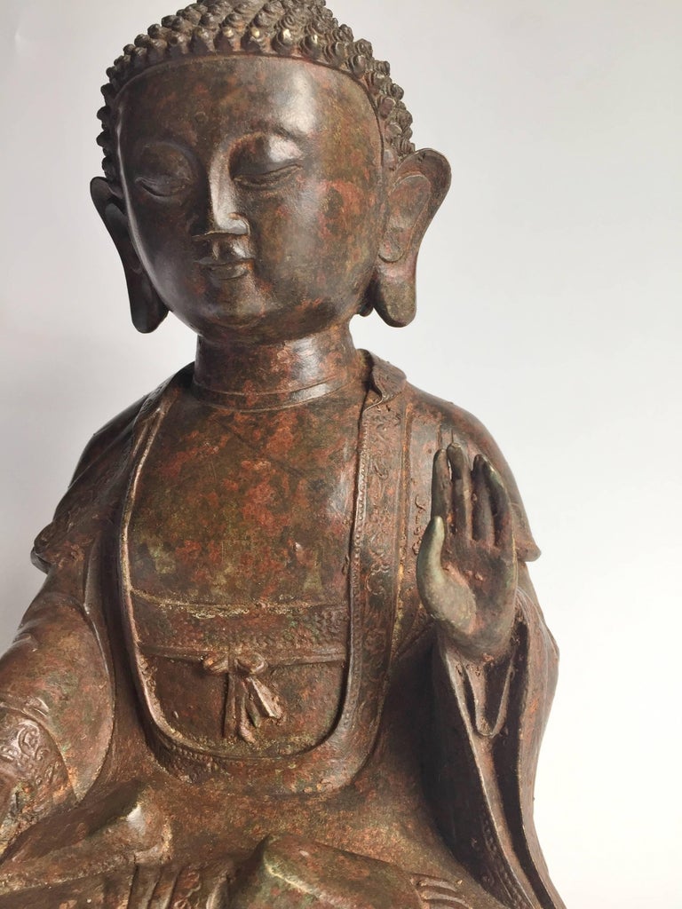 Bronze Buddha Statue, Young Buddha, No Fear Buddha at 1stdibs