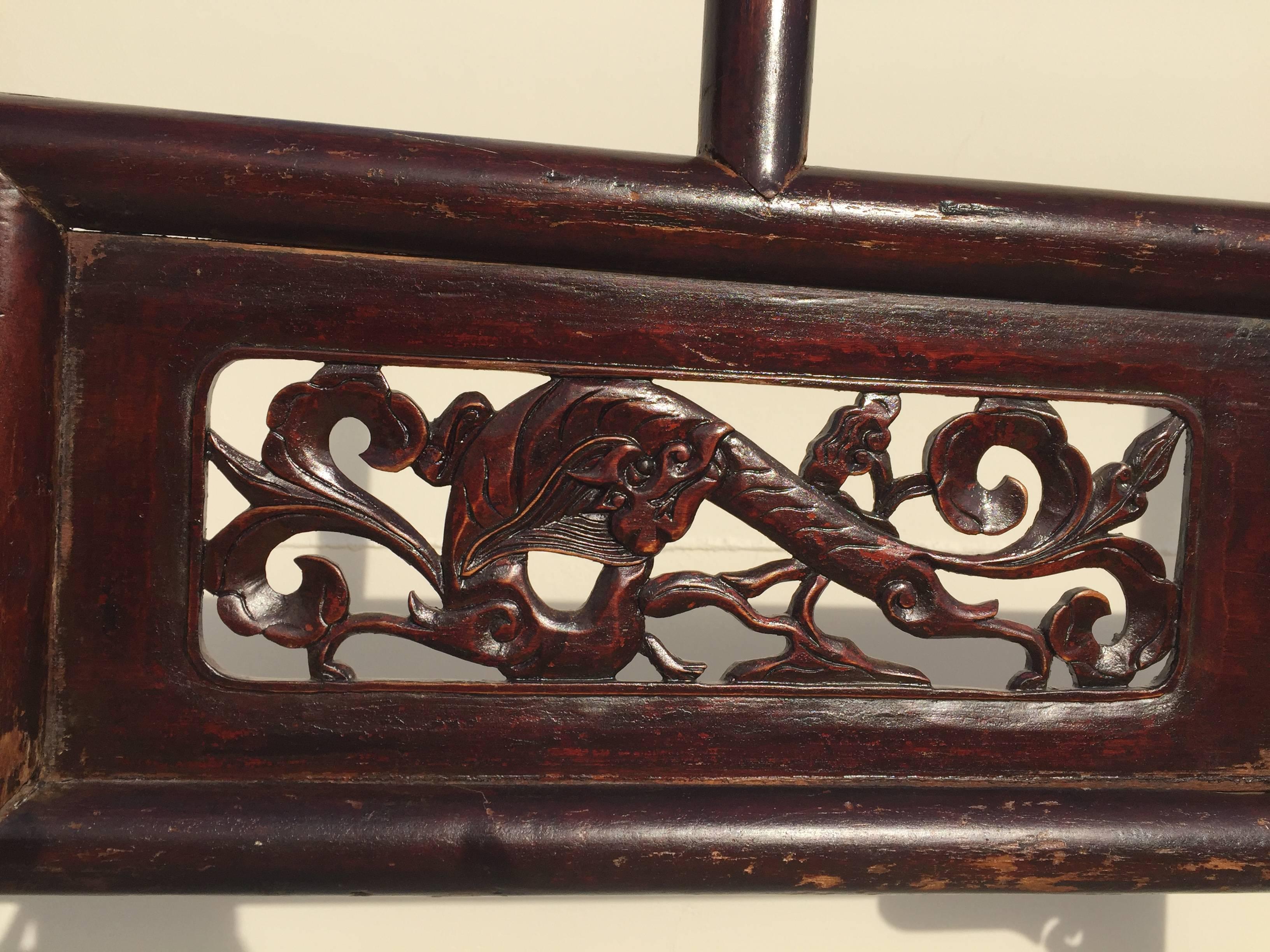 Chinese Antique Garment Rack Clothes and Towel Rack Finely Carved