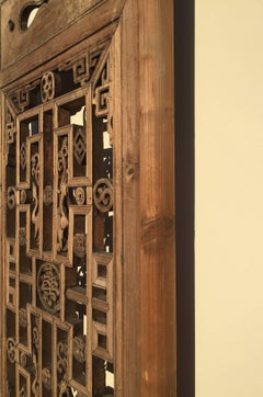 Chinese Antique Screen, Door, Natural Finish