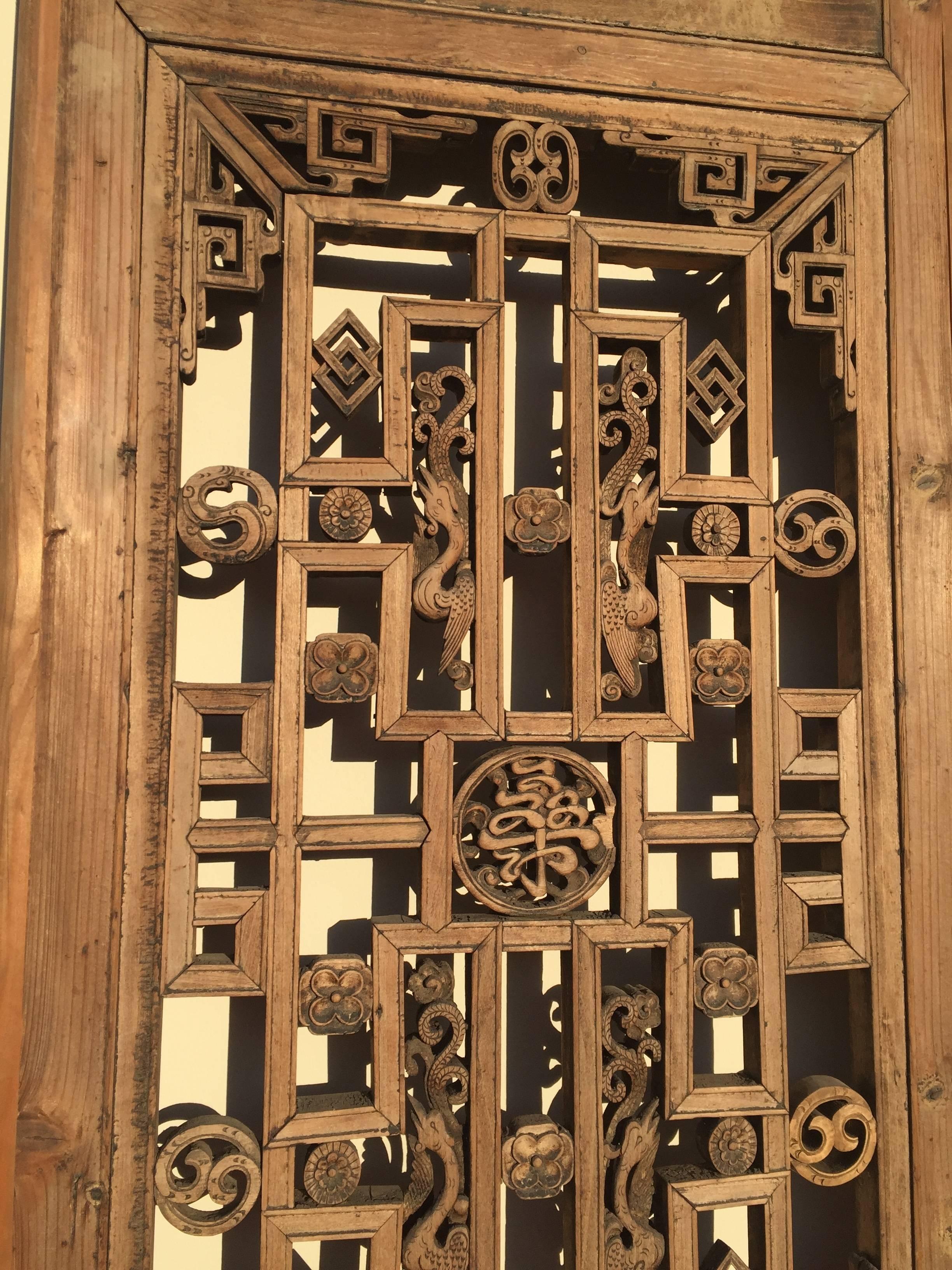 Chinese Antique Screen, Door, Natural Finish 2