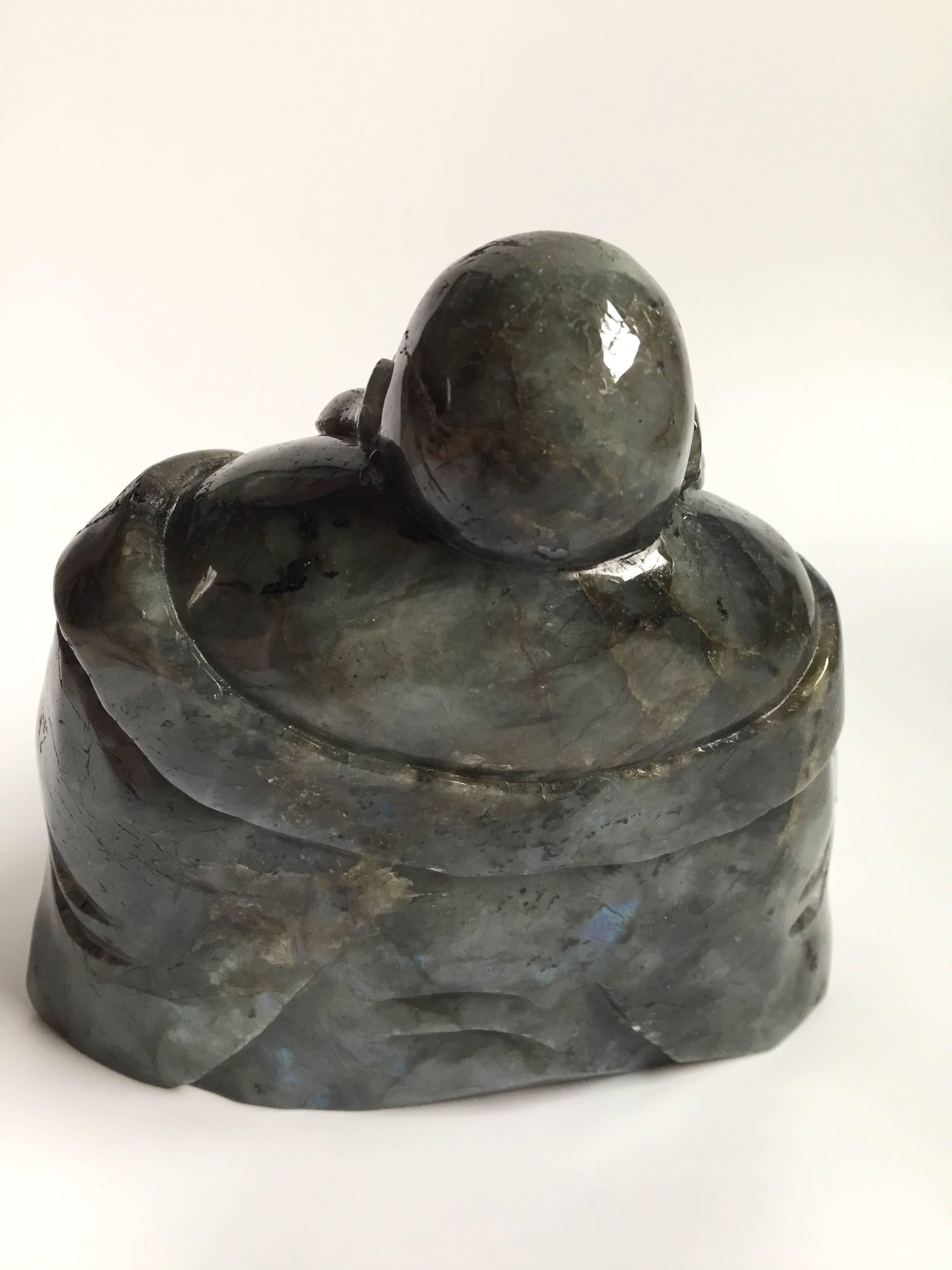 Pierre précieuse Happy Buddha Labradorite Excellent état - En vente à Somis, CA