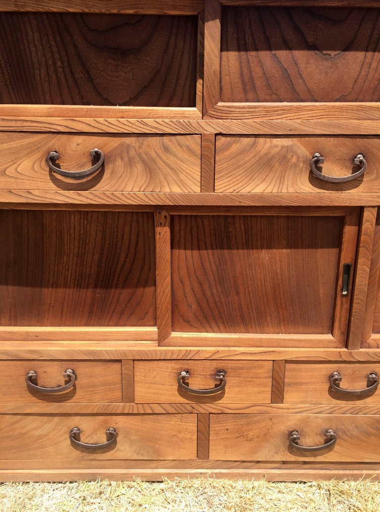 Vintage Japanese Tansu Chest with Seven Drawers, Natural Finish For Sale at 1stdibs
