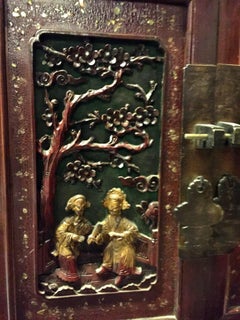 Chinese Antique Cabinet with Mother-of-Pearl Inlay