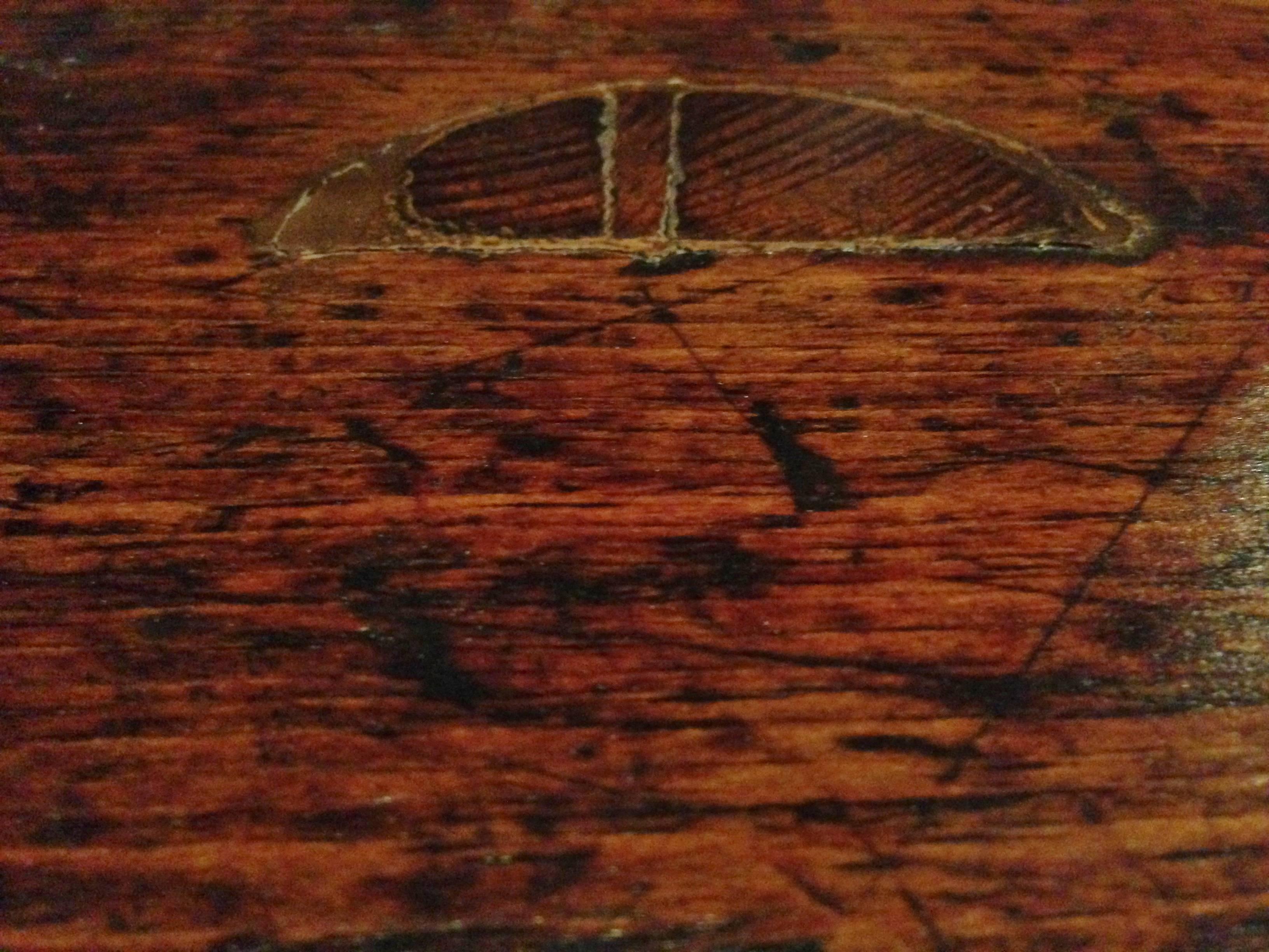 Antique Farm Table with Sliding Doors and Single Board Top In Good Condition In Somis, CA