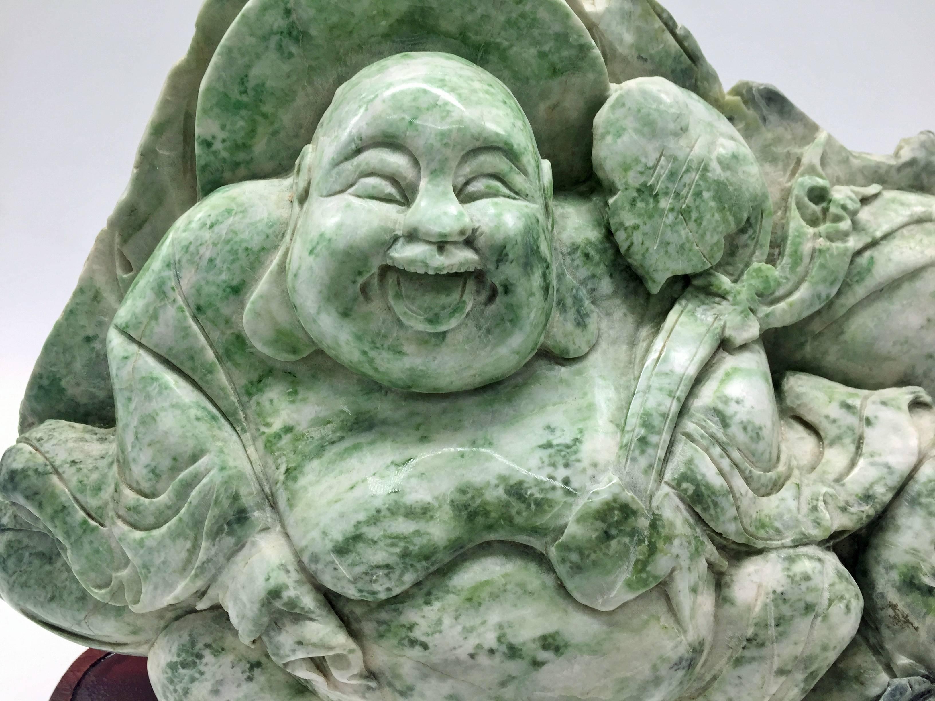 This is a very rare piece that weights an incredible near 13lbs.

The Happy Buddha is one of the most beloved Buddhas in the Asian culture. He is believed to bring good health, happiness and harmony. This wonderful sculpture expressed great joy