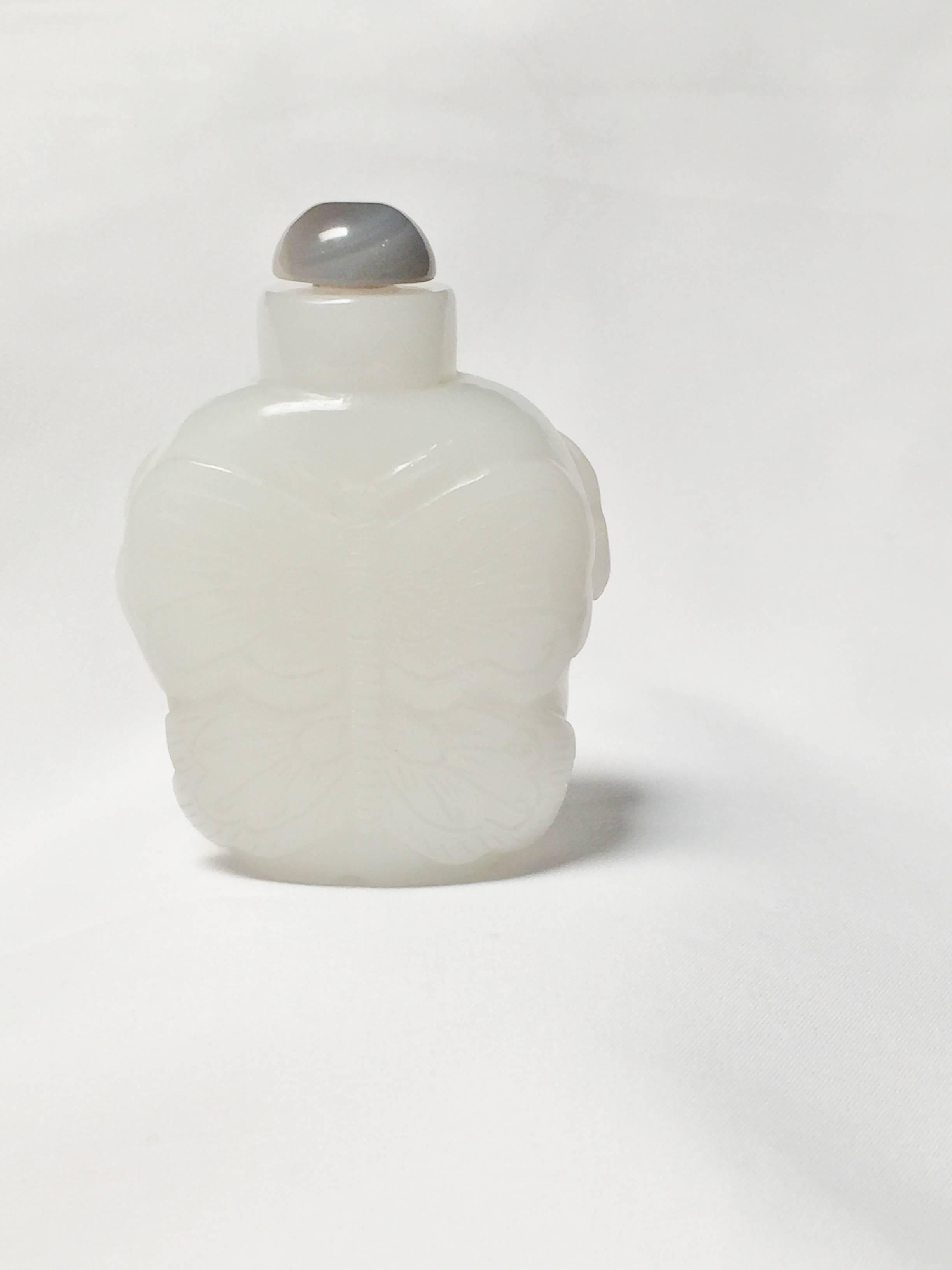Carnelian White Jade Snuff Bottle, He Tian Region