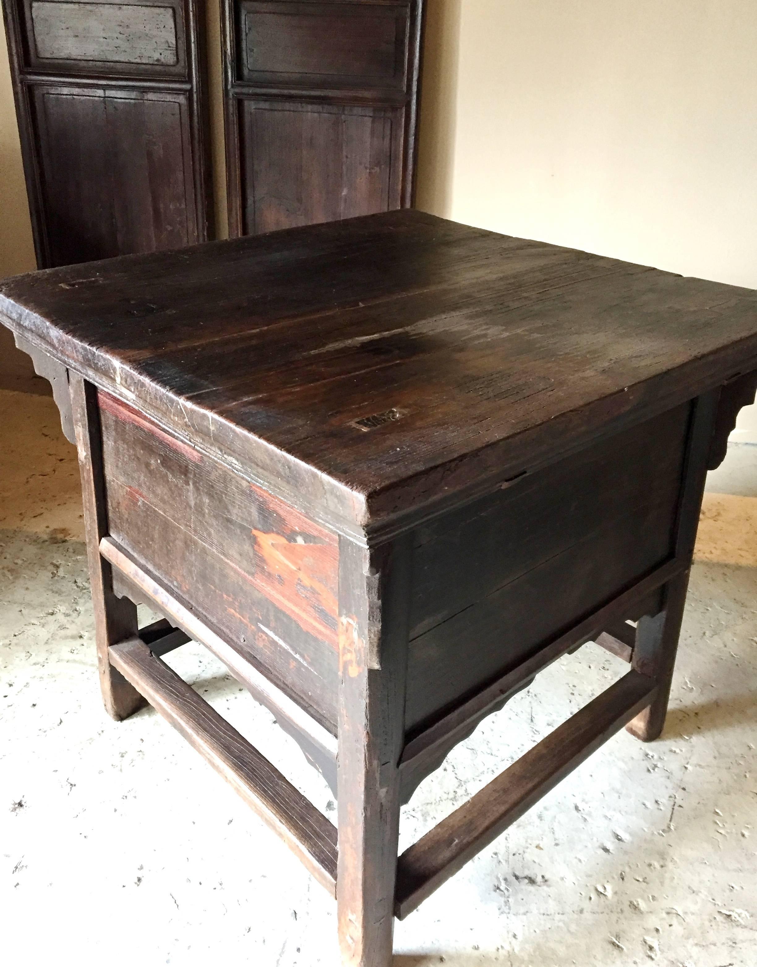 Joinery Antique Farm Table, Rustic Chinese Old Farm Table