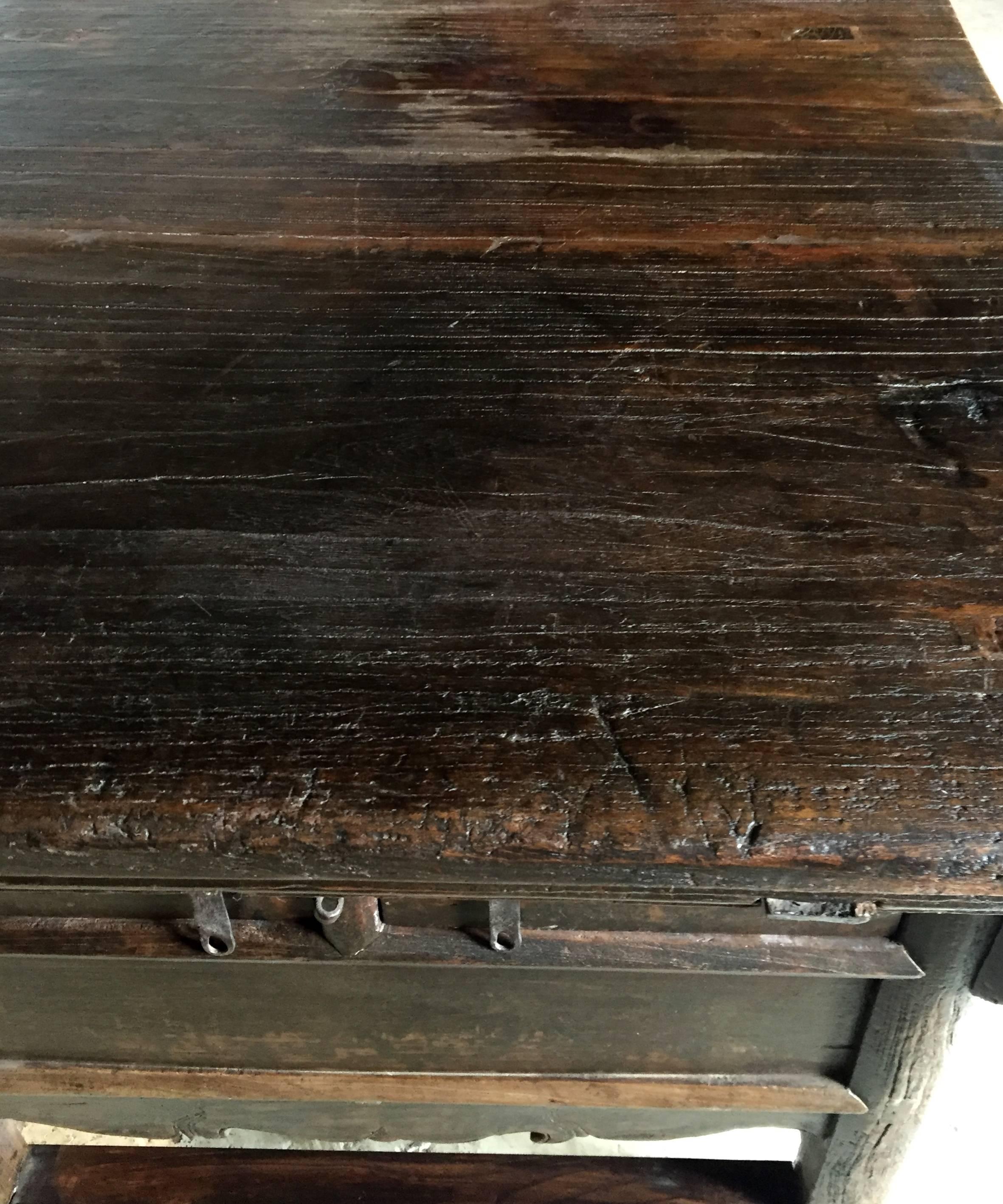 19th Century Antique Farm Table, Rustic Chinese Old Farm Table