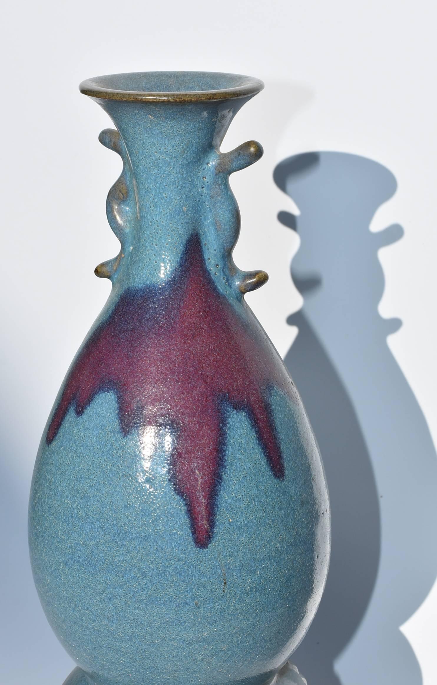 Chinese Tang Style Jun Ware Porcelain Vase, Censer In Good Condition In Somis, CA