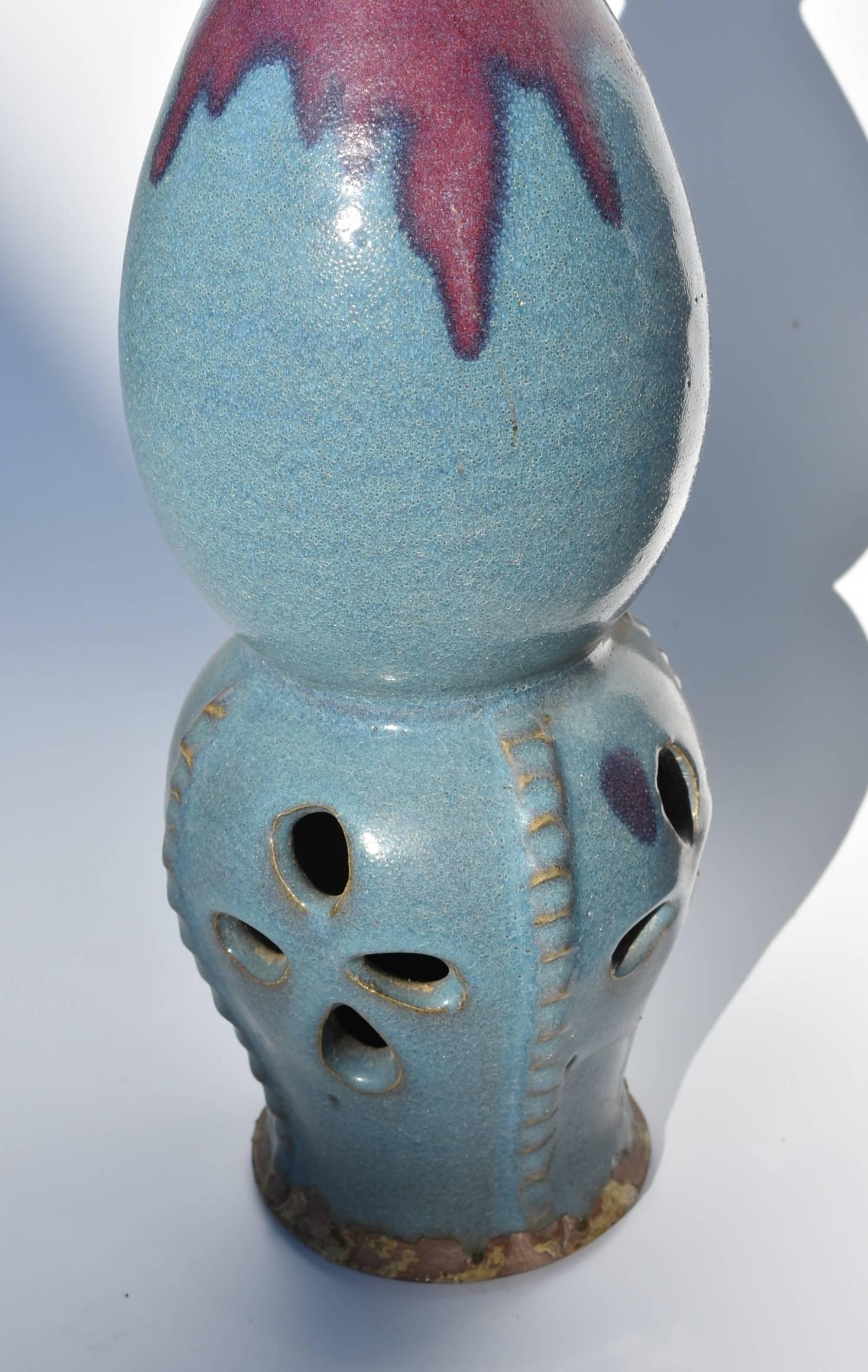20th Century Chinese Tang Style Jun Ware Porcelain Vase, Censer