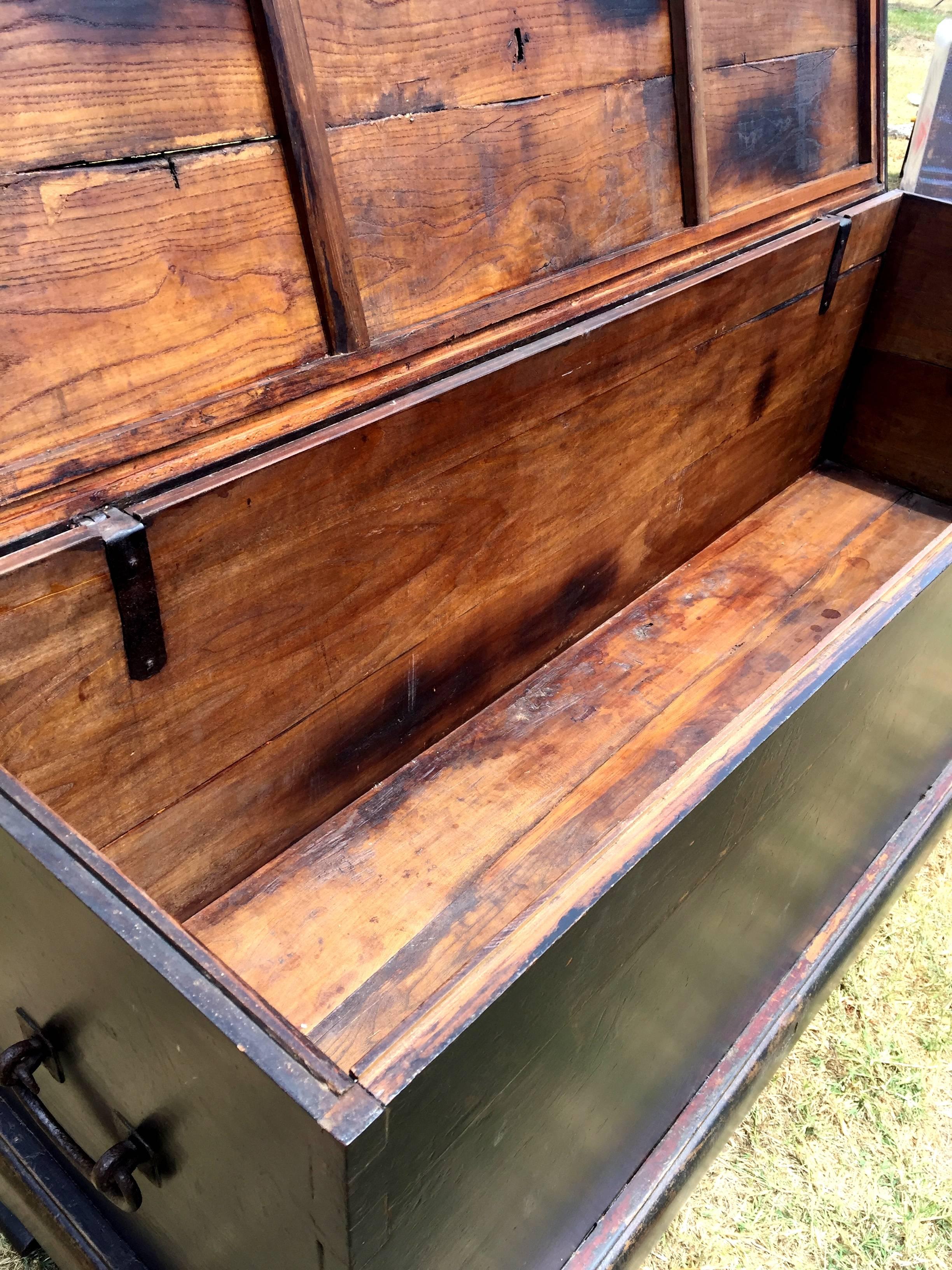 Monumental Antique Trunk Giant Blanket Chest For Sale at 1stDibs
