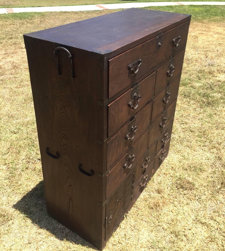 Vintage Japanese Tansu Chest with 11 Drawers For Sale at 1stDibs