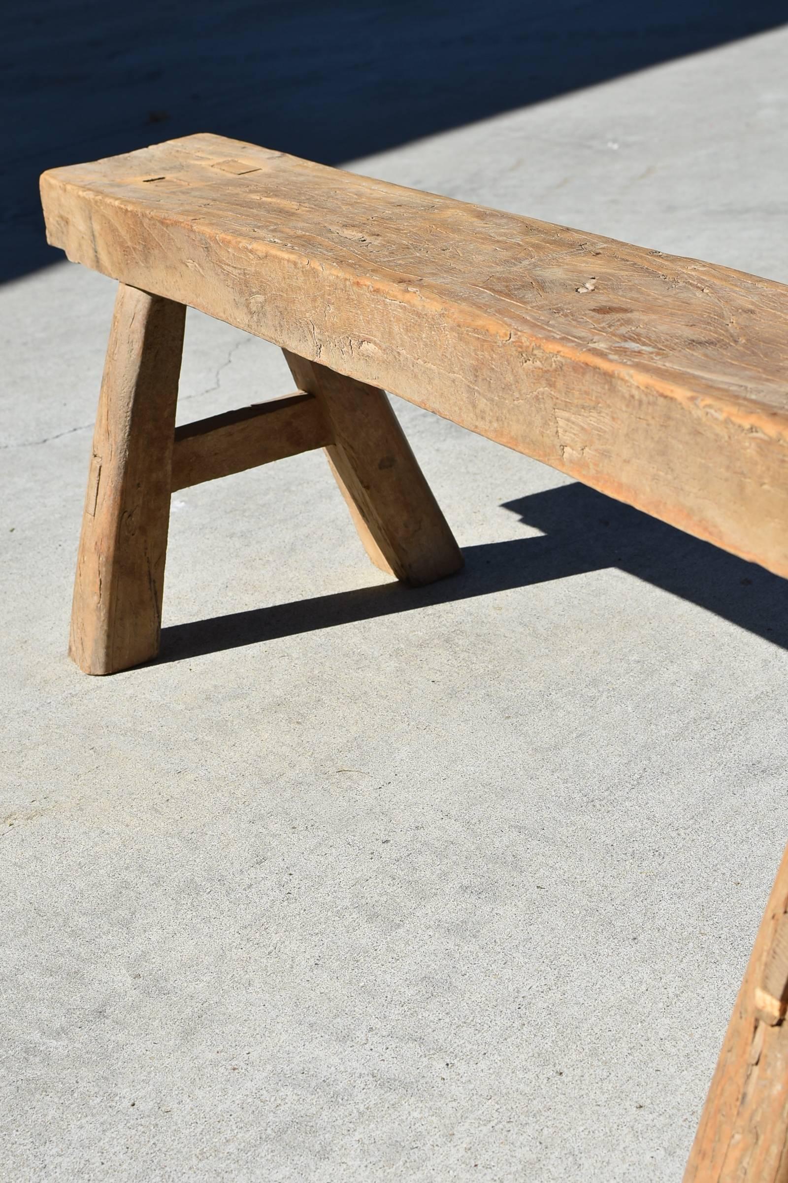 Antique Rustic Country Benches, Set of 2 1