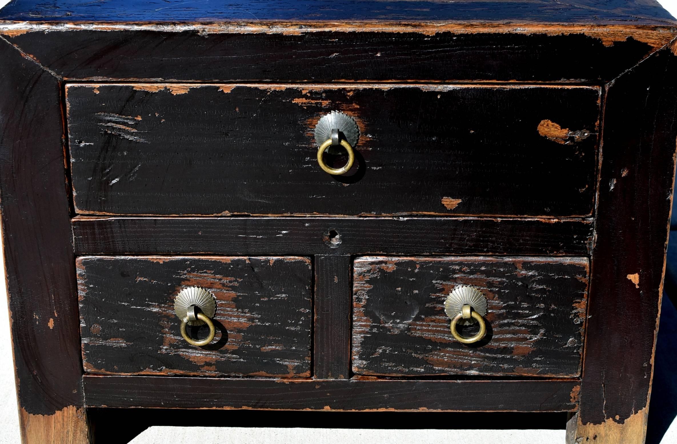 Joinery Small Antique Chest with Three Drawers