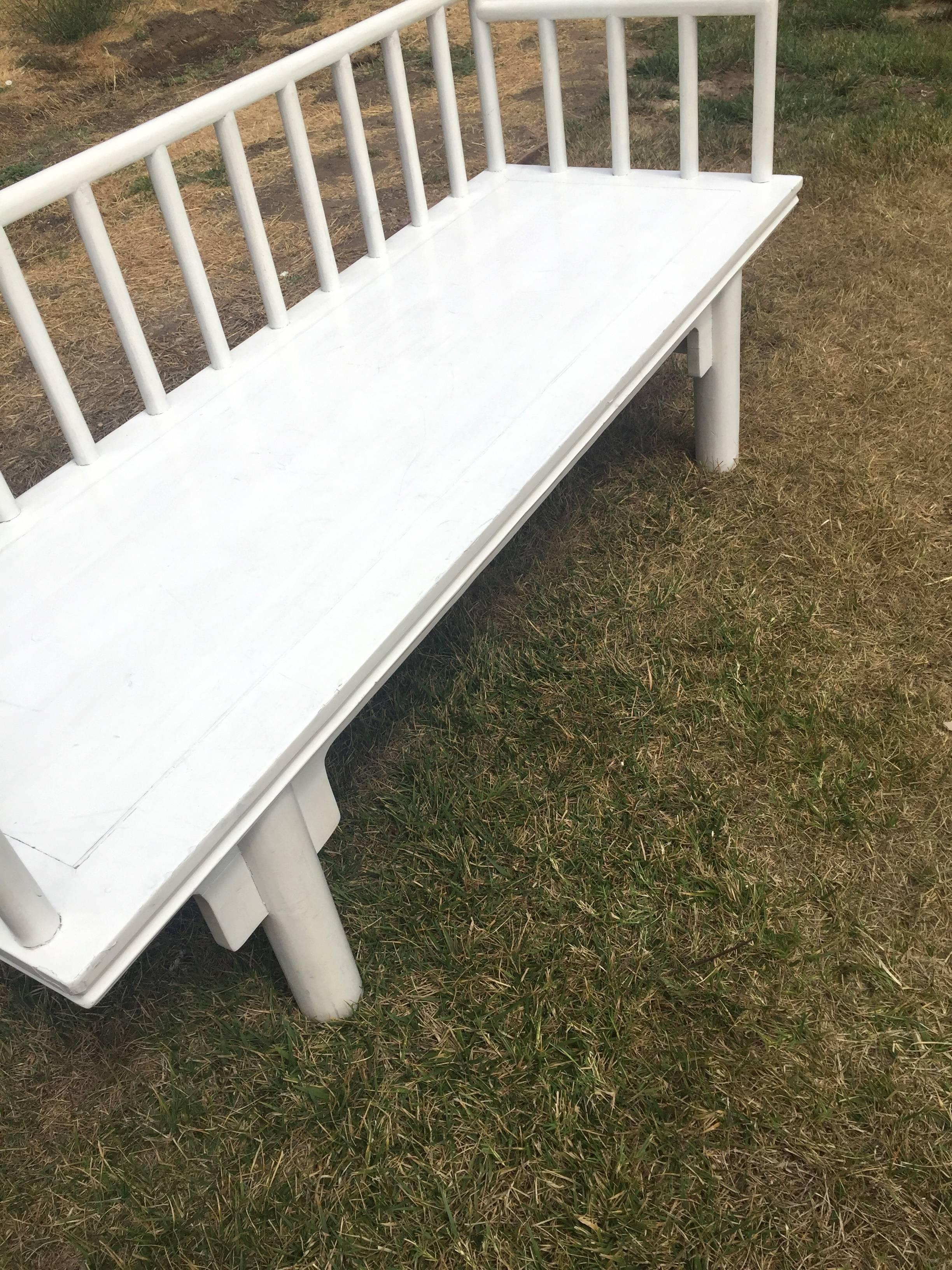 Joinery White Asian Settee Bench, Ming Style, Modern