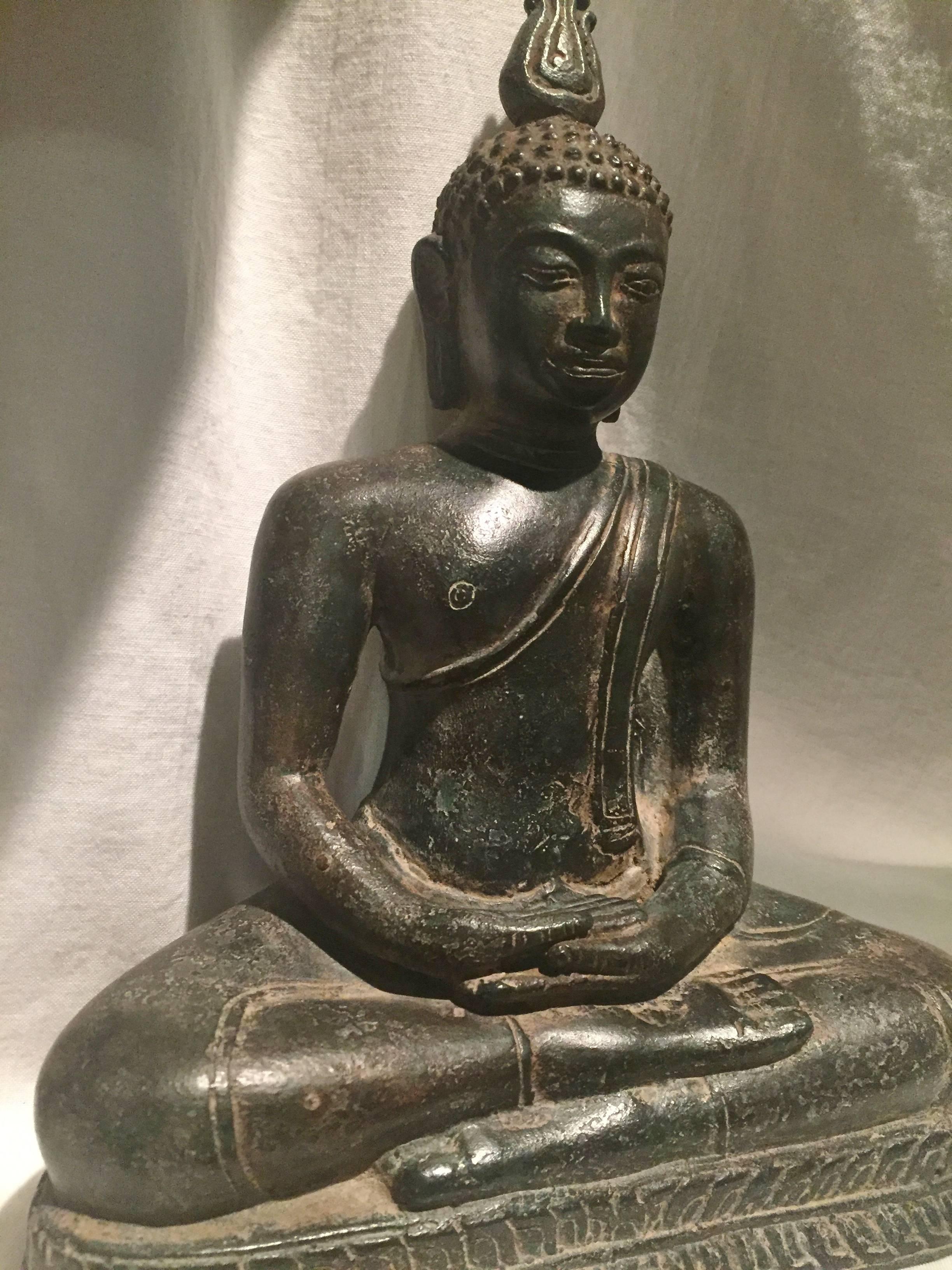 Antiker srilankischer Buddha aus Kandy-Bronze 3
