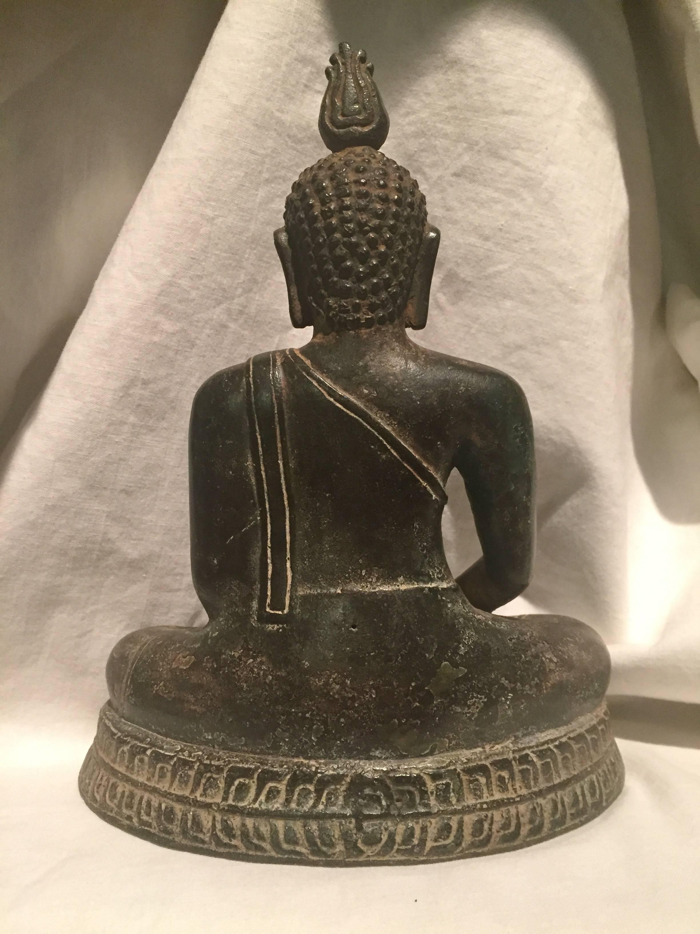 Antique Bouddha Kandyan en bronze du Sri Lanka 1
