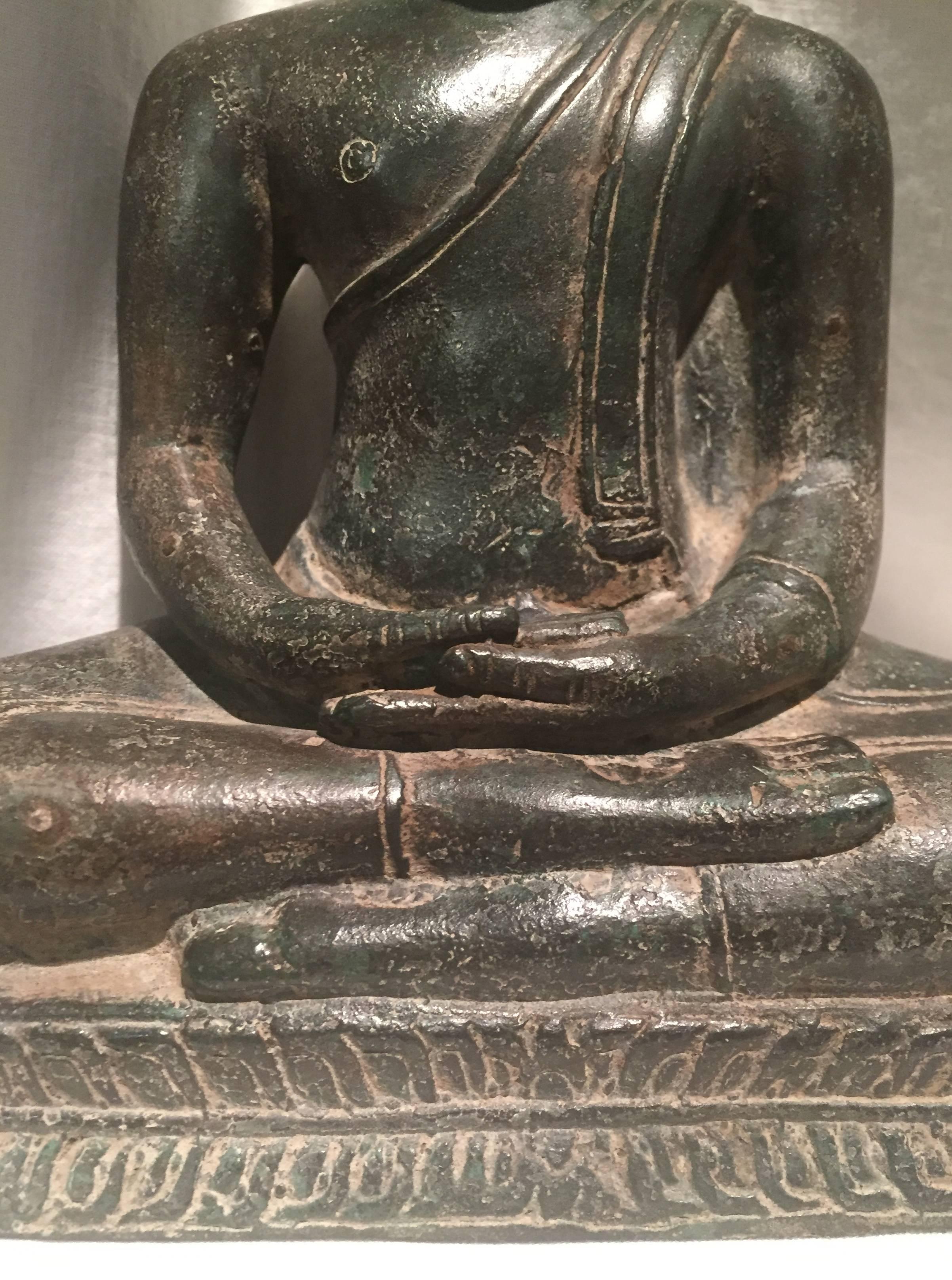 Antiker srilankischer Buddha aus Kandy-Bronze 1