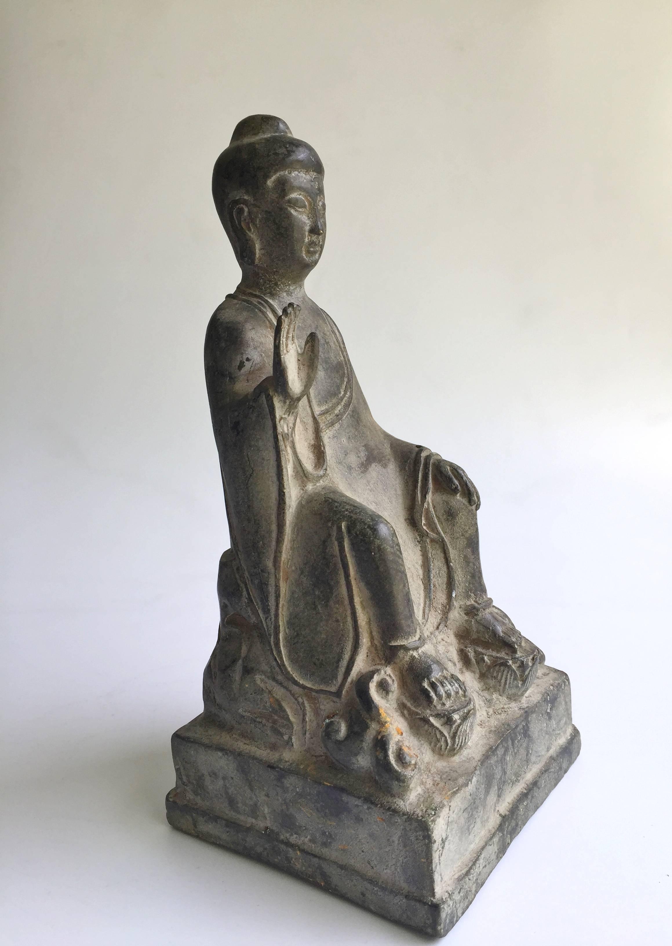 Chinese Antique Bronze No Fear Buddha
