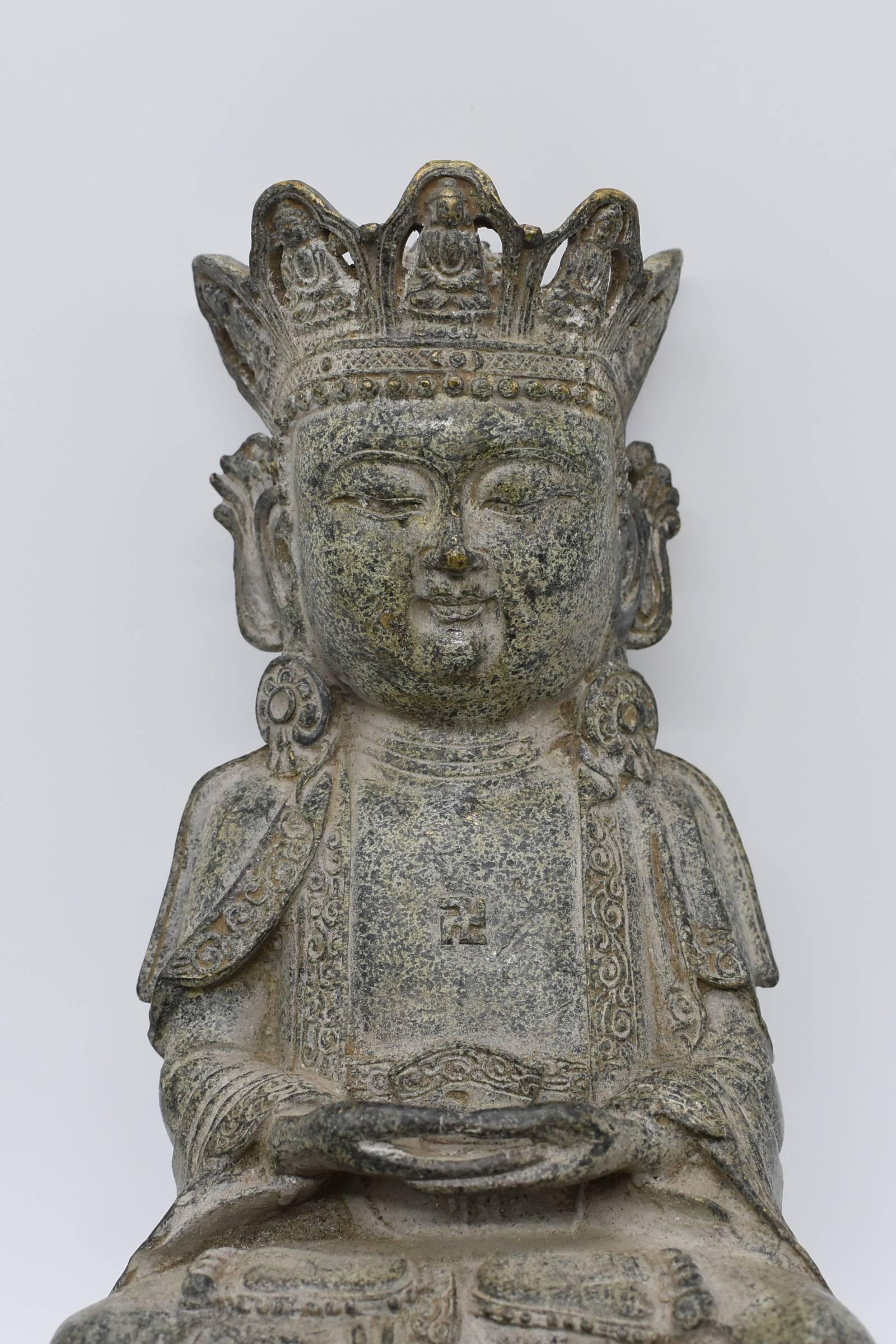 Bronze Earth Buddha on Lotus Seat 10