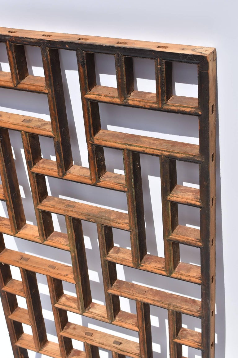 Antique Asian Screen, Geometric Design at 1stDibs