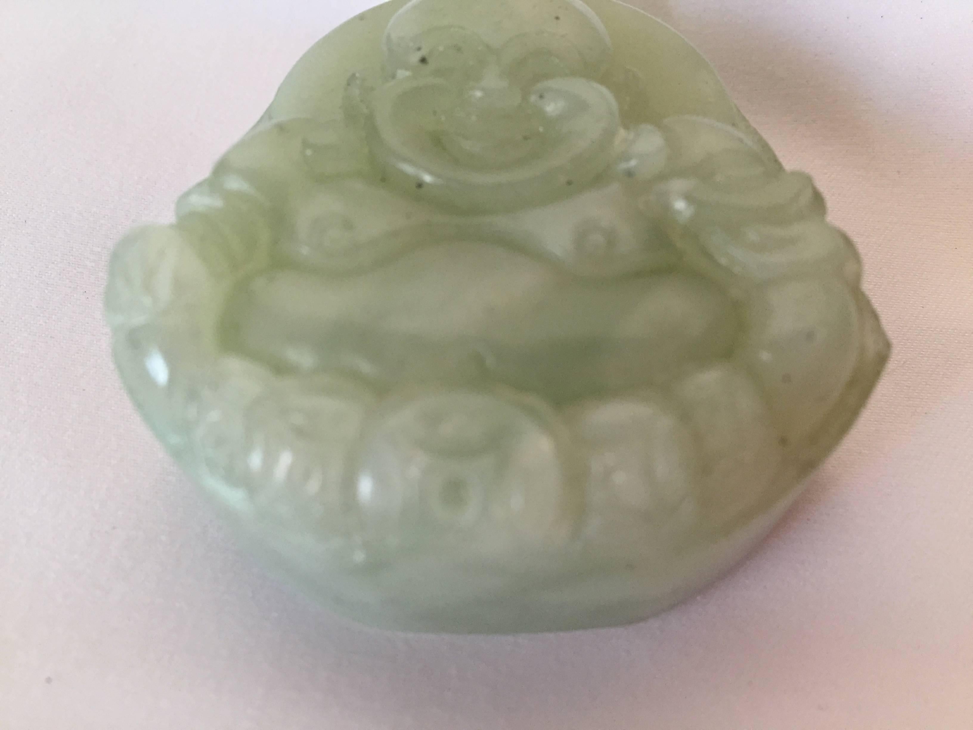 Green Jade Style, Serpentine Snuff Bottle Happy Buddha 1