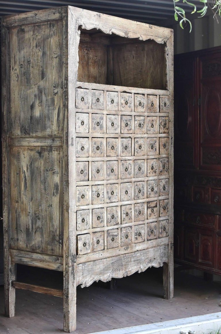Antique White Apothecary Cabinet Chinese 19th Century At 1stdibs