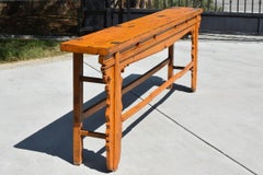 Antique Long Narrow Table, Saffron Lacquer, Single Board