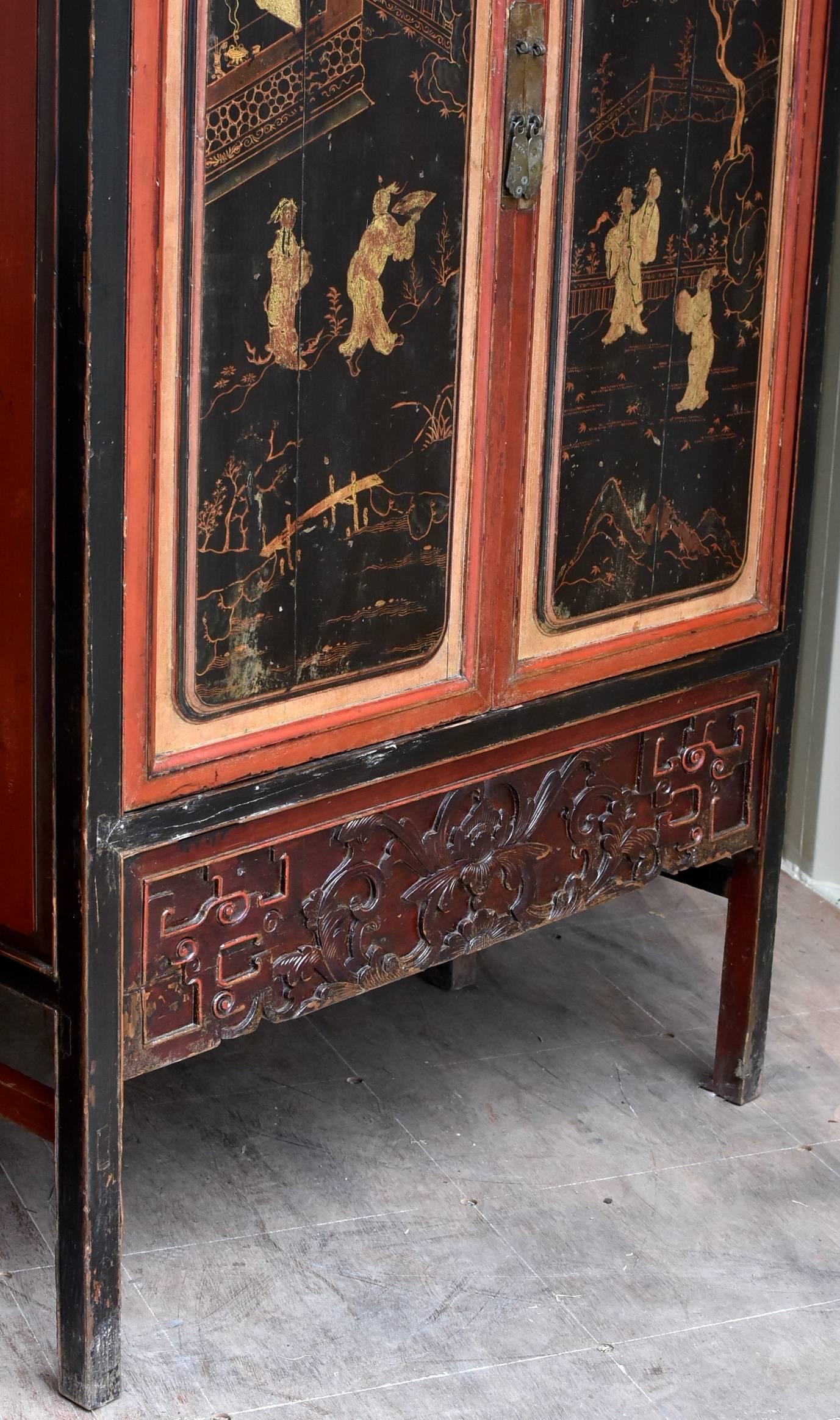 Chinese Antique Cabinet Gilded Hand Painted 2