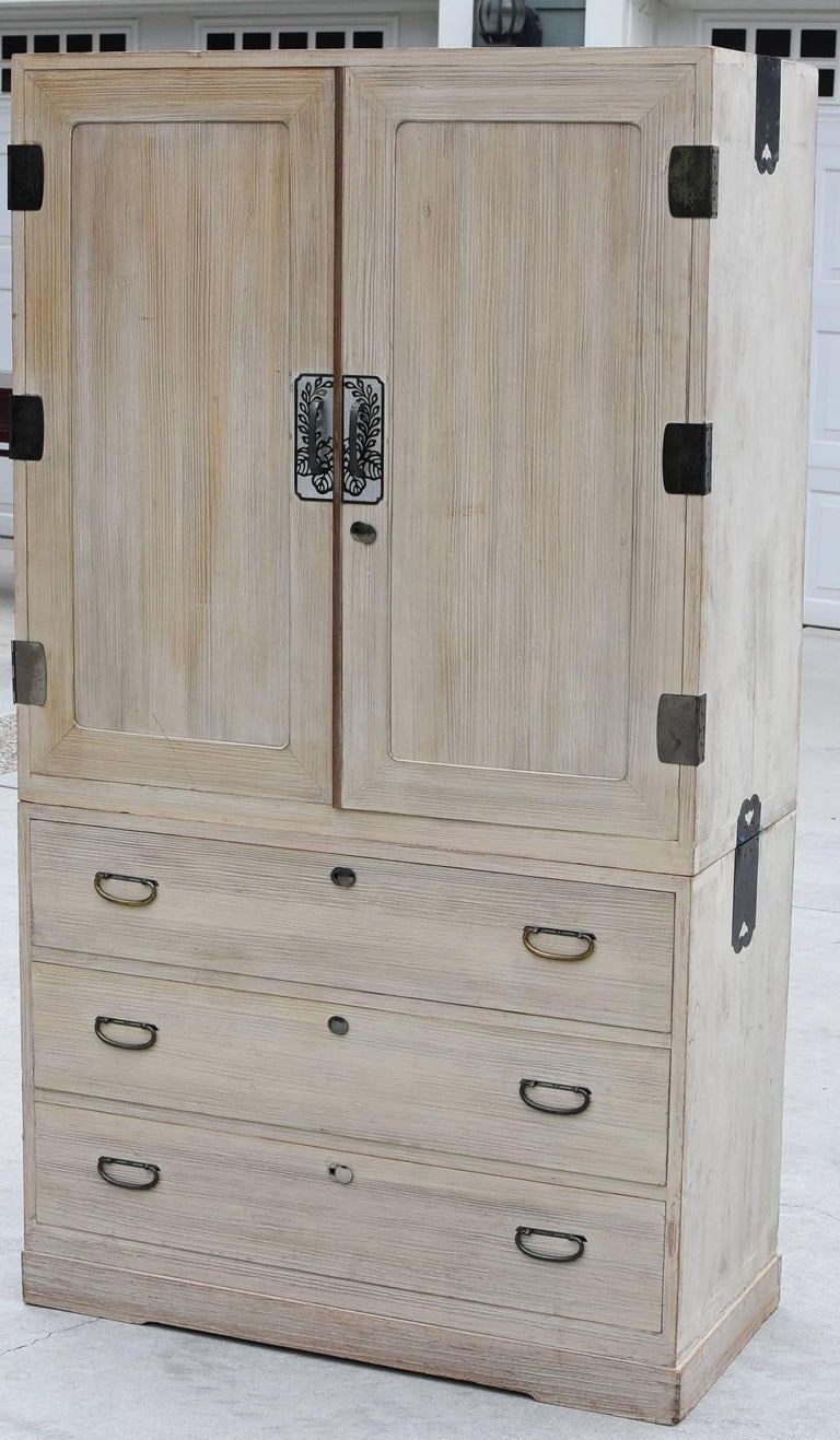 Vintage White Japanese Wardrobe with Interior Trays at 1stDibs