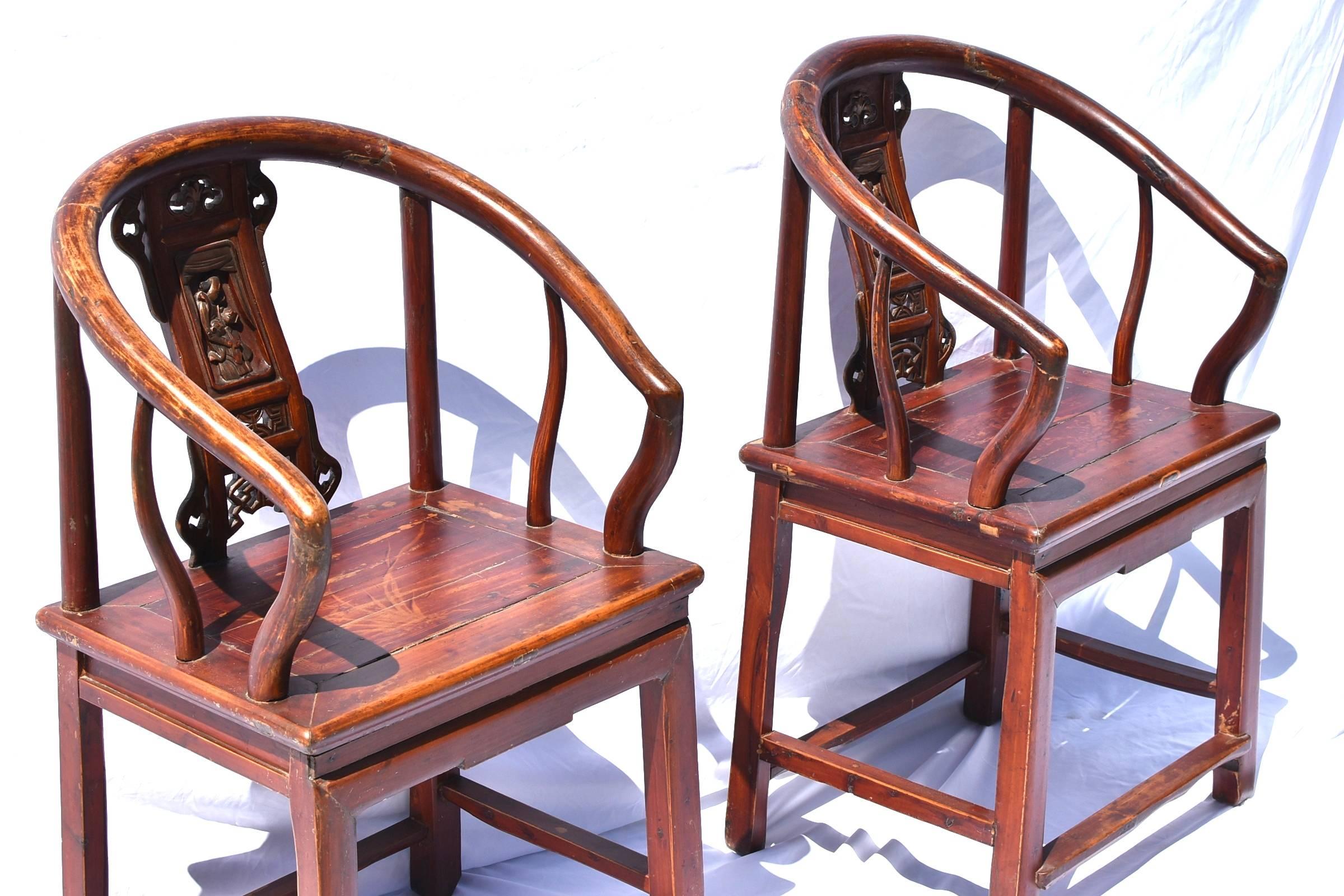 Pair of Antique Lady's Chairs, Chinese Lady's Armchairs For Sale 1