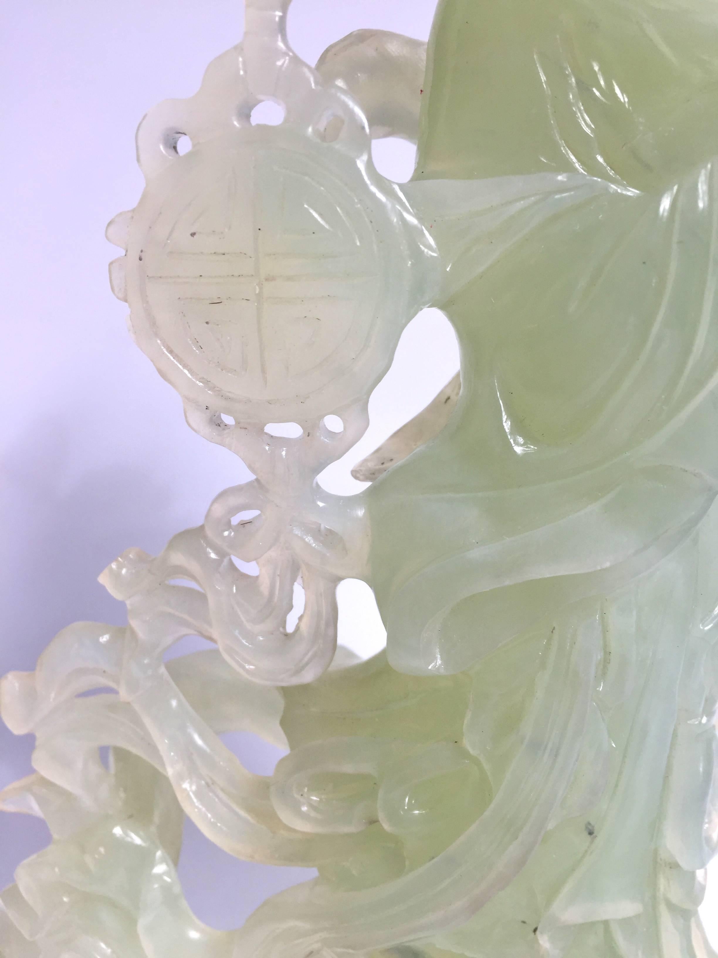 20th Century Chinese Moon Fairy, Serpentine Jade Style