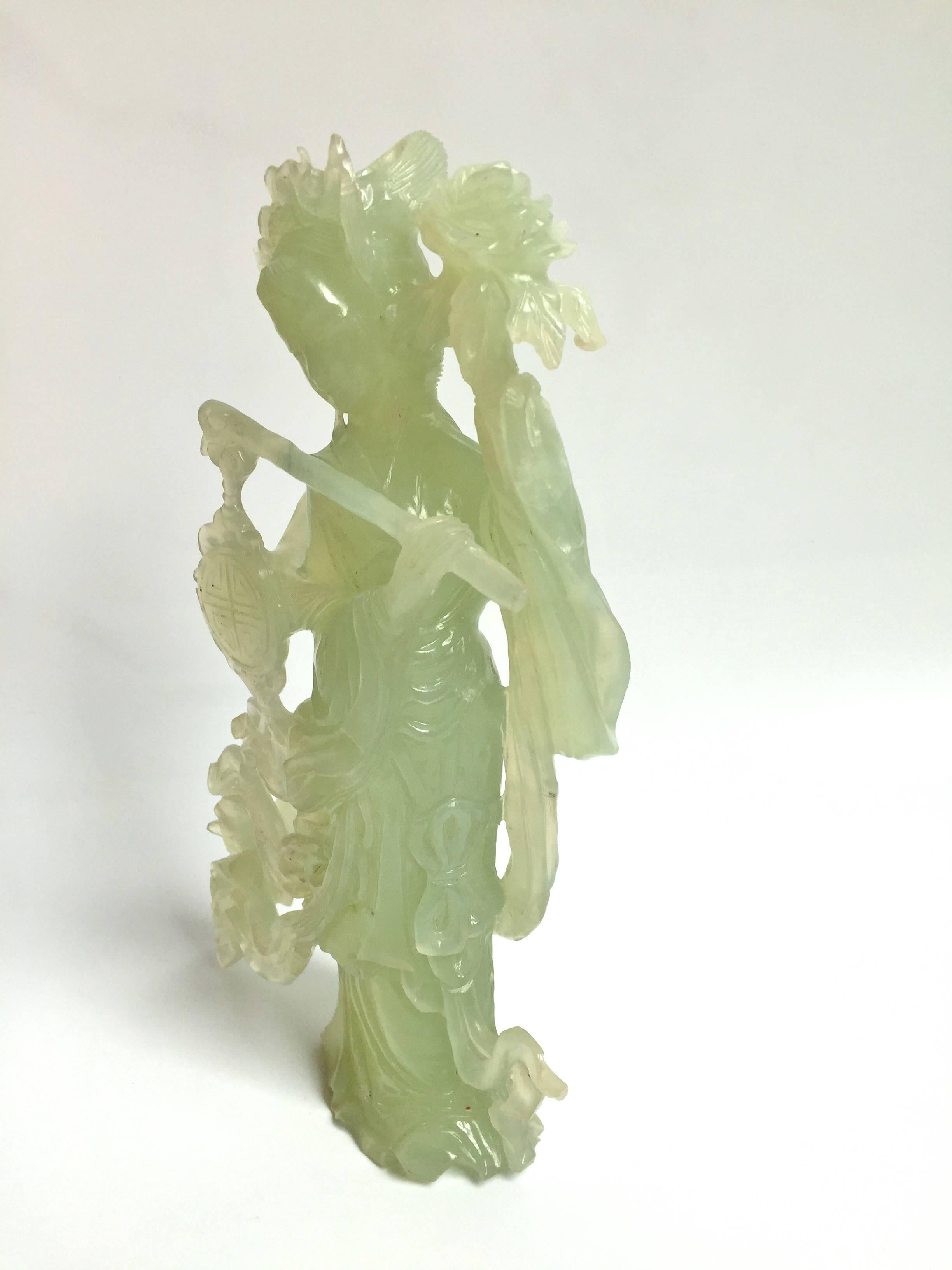 20th Century Chinese Moon Fairy, Serpentine Jade Style