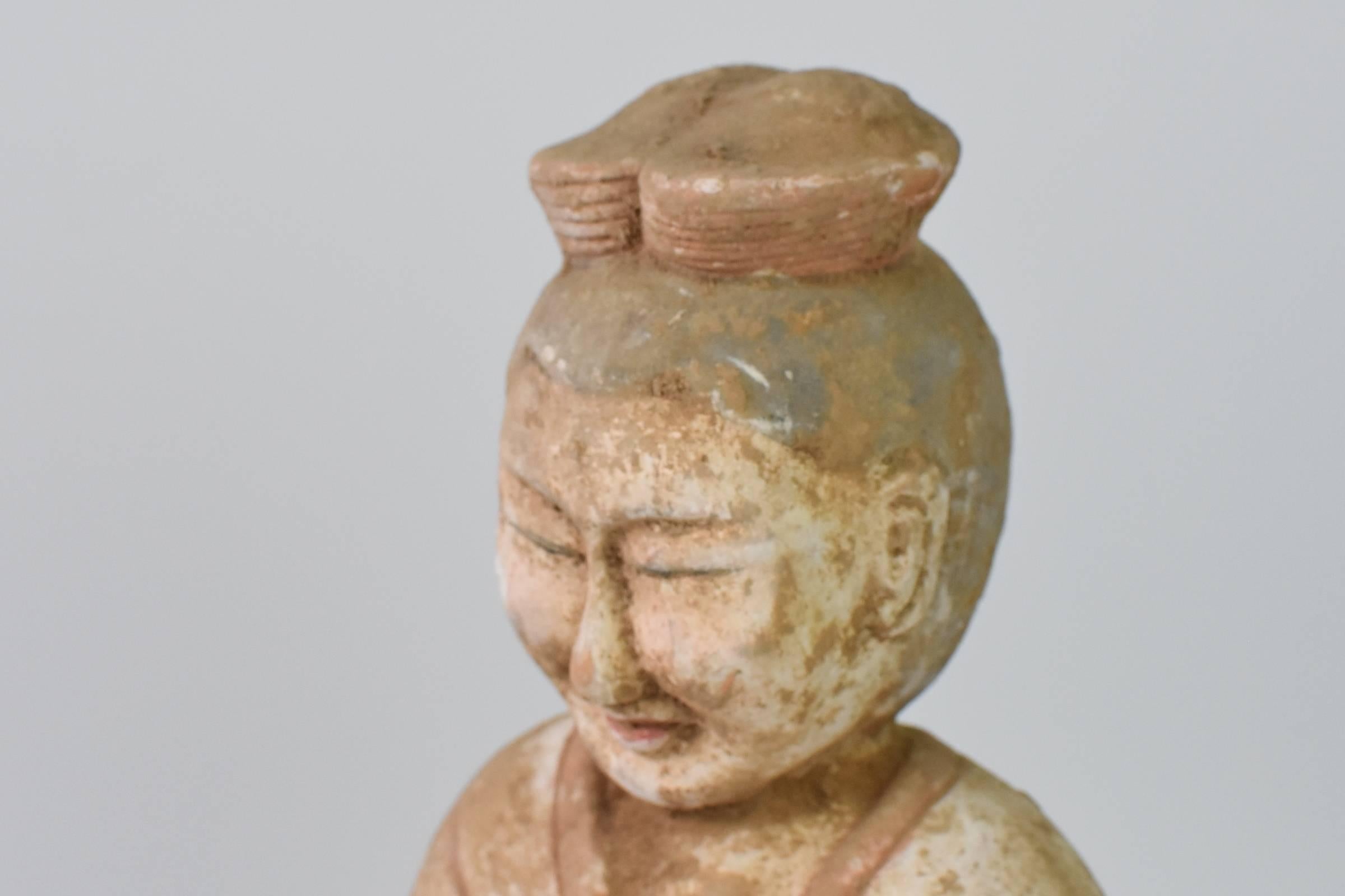 Terracotta Farmer, Han Dynasty Style Pottery Figure 4